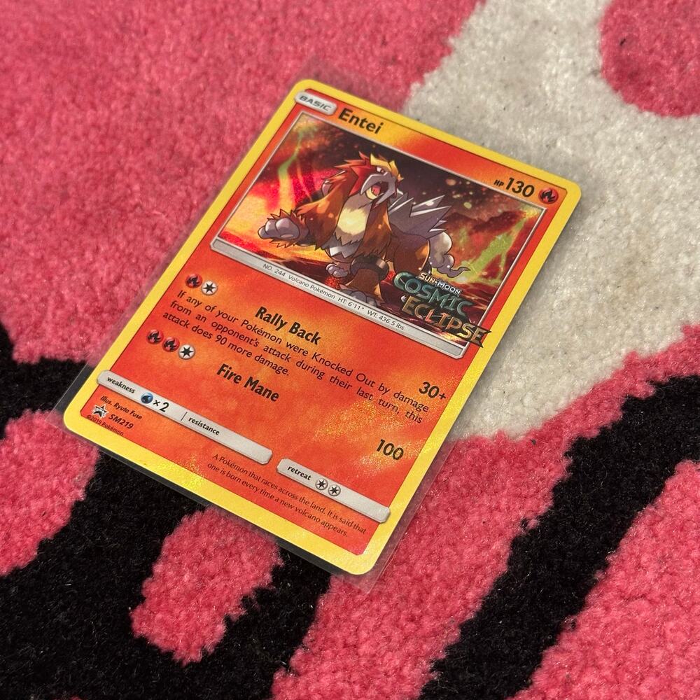 Entei #SM219 – Pokémon Sun & Moon Black Star Promo – Stamped – Mint